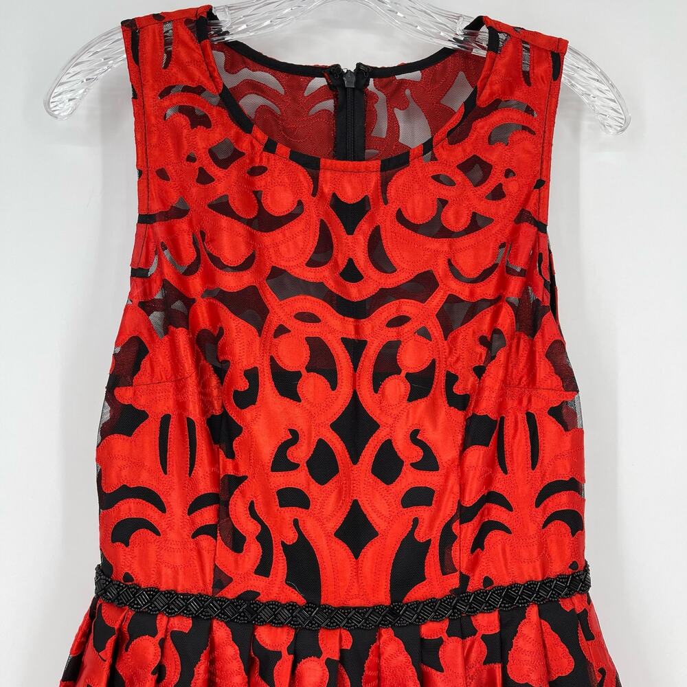 NWT Minuet Red Black Lace Dress Size Medium Beaded Belt Party Gothic Vampire - Picture 15 of 16